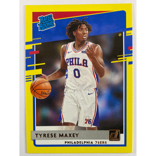 2020-21 Donruss Tyrese Maxey Yellow Flood Rated Rookie