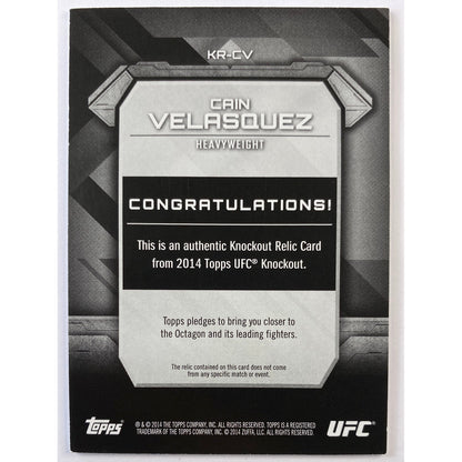 2014 Topps Knockout Cain Velasquez Fighter Worn Relic /188