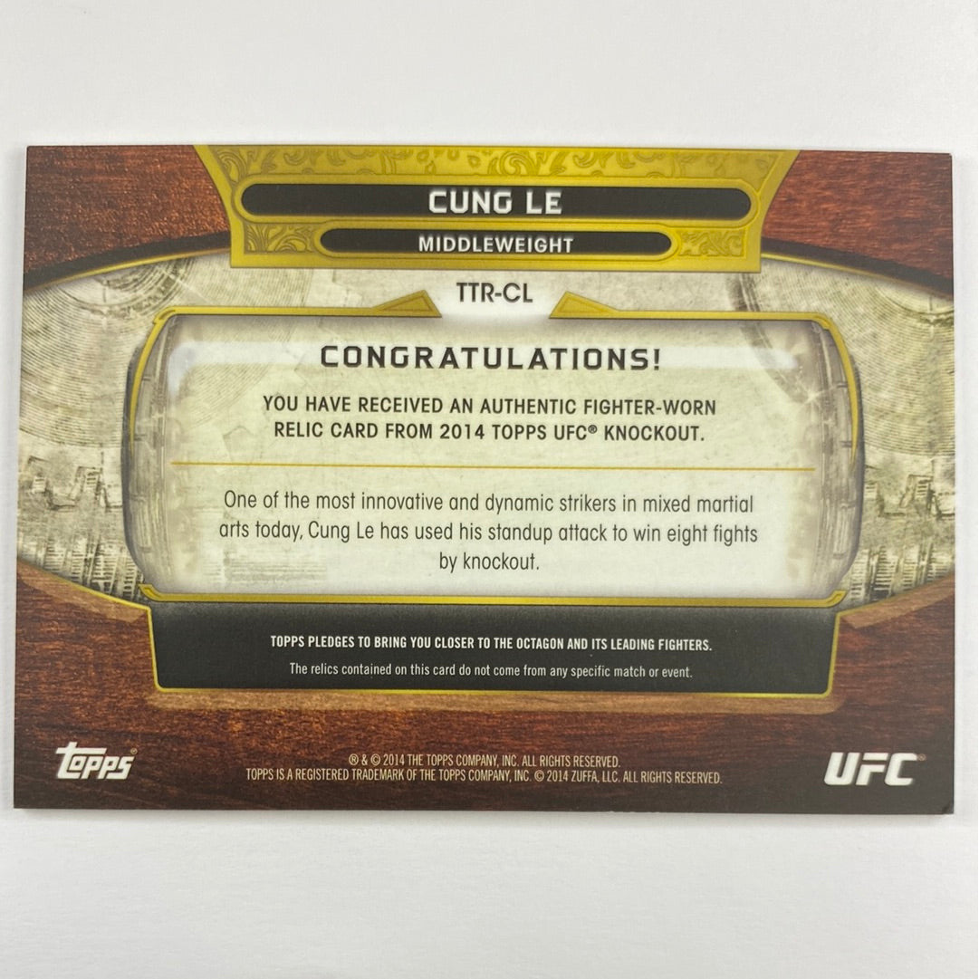 2014 Topps Knockout Cung Le Emerald 8 Wins By KO Fighter Worn Relic /18