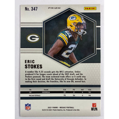 2021 Mosaic Eric Stokes Orange Reactive Prizm RC