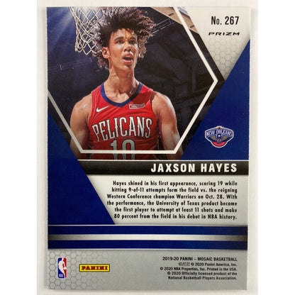 2019-20 Mosaic Jaxson Hayes NBA Debut Green Mosaic Prizm RC