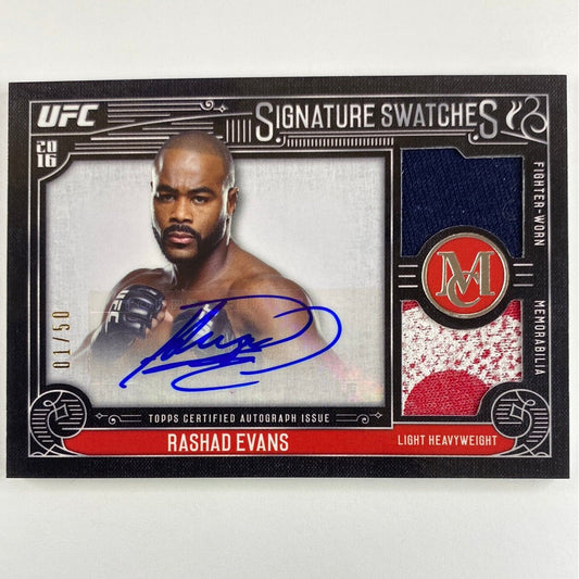 2016 Topps Museum Collection Rashad Evans Signature Swatches 01/50