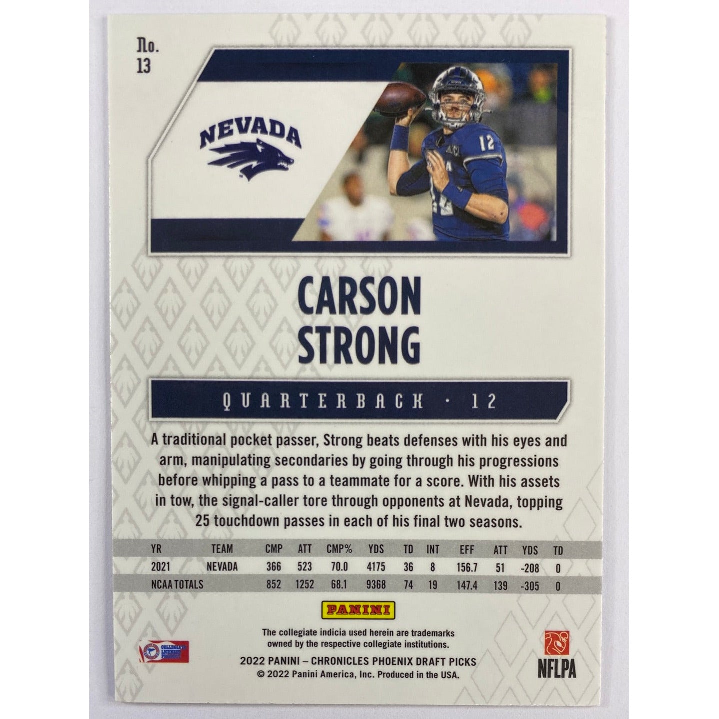 2022 Phoenix Draft Picks Carson Strong Silver Holo Prizm RC