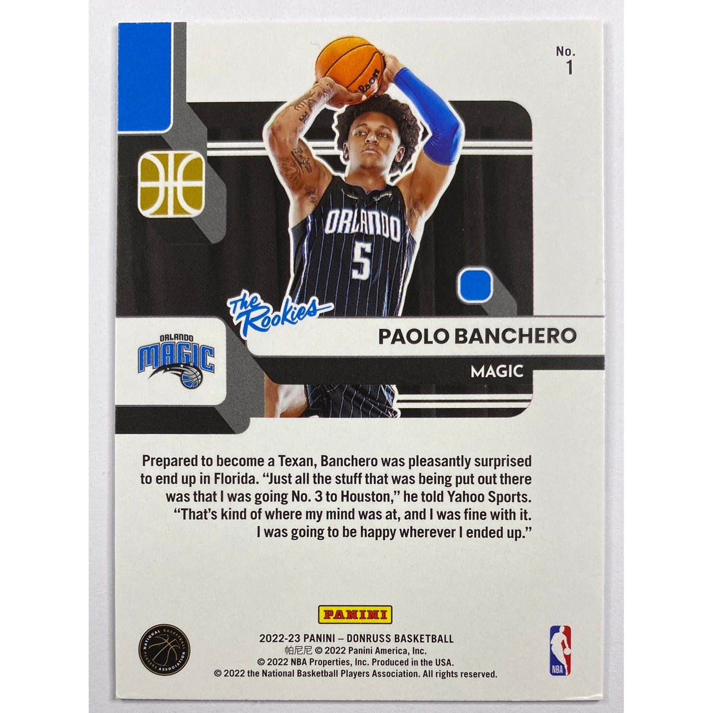 2022-23 Hoops Paolo Banchero  The Rookies