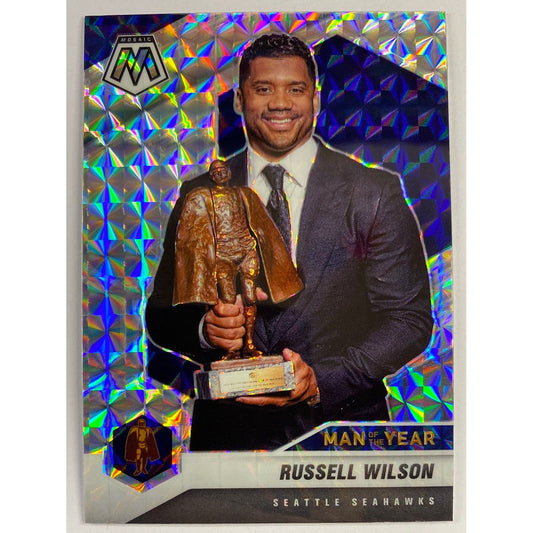 2021 Mosaic Russell Wilson Man of the Year Silver Mosaic Prizm