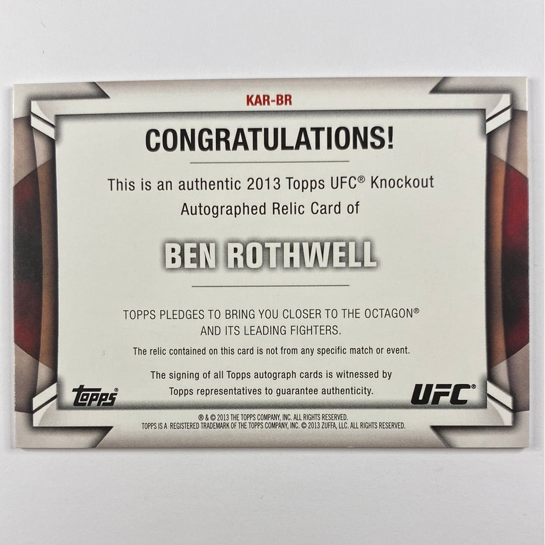2013 Topps Knockout Ben Rothwell Auto Relic /399