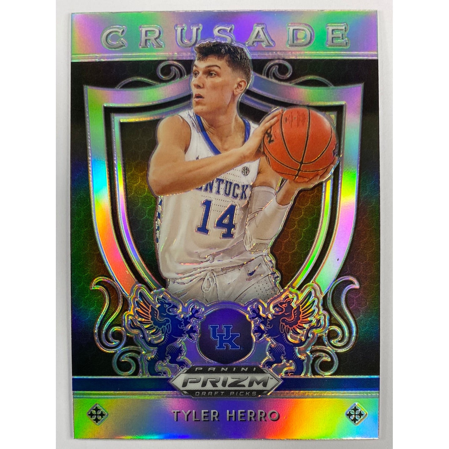 2019 Prizm Draft Picks Tyler Herro Crusade Silver Holo Prizm