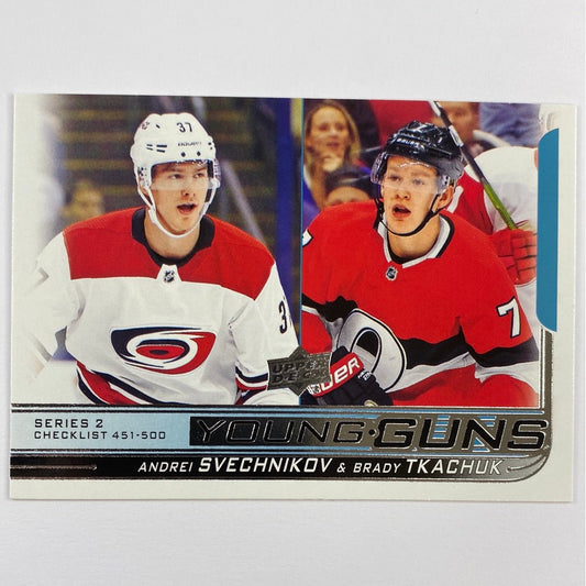 2018-19 Upper Deck Series 2 Andrei Svechnikov / Brady Tkachuk Young Guns Checklist