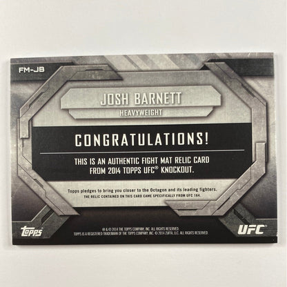 2014 Topps Knockout Josh Barnett Mat Relic /188