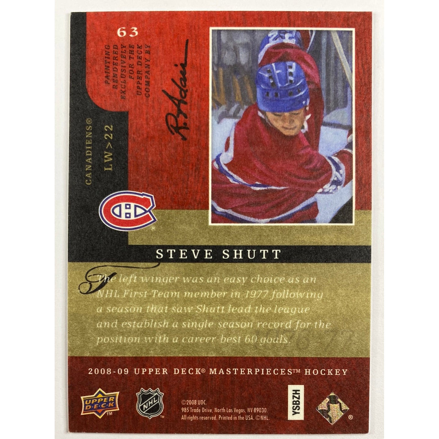 2008-09 Upper Deck Steve Shutt Canvas