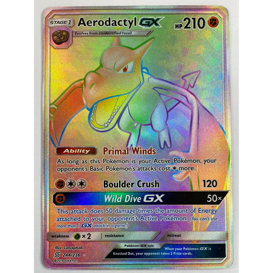 Aerodactyl GX Rainbow Rare 244/236