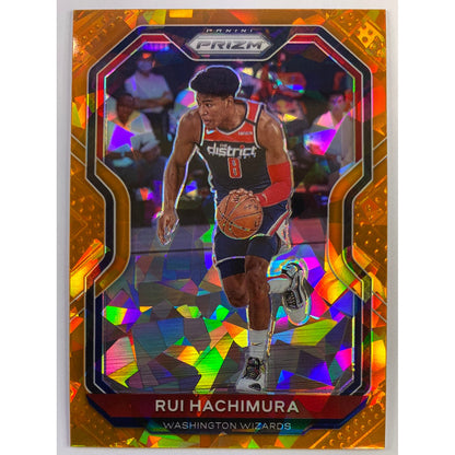 2020-21 Panini Prizm Rui Hachimura Orange Cracked Ice Prizm