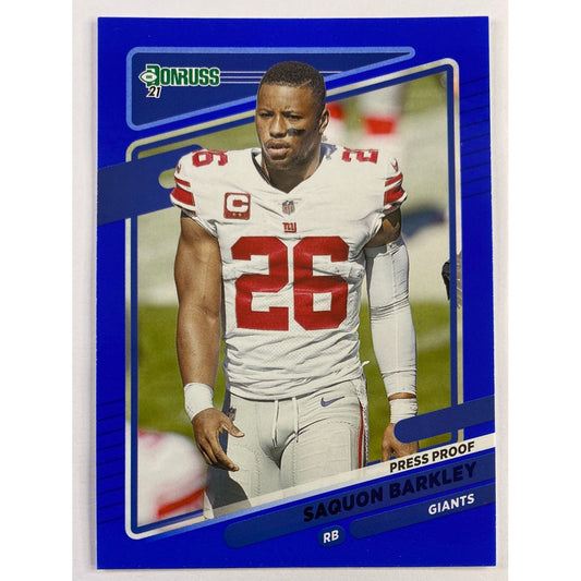 2021 Donruss Saquon Barkley Blue Press Proof