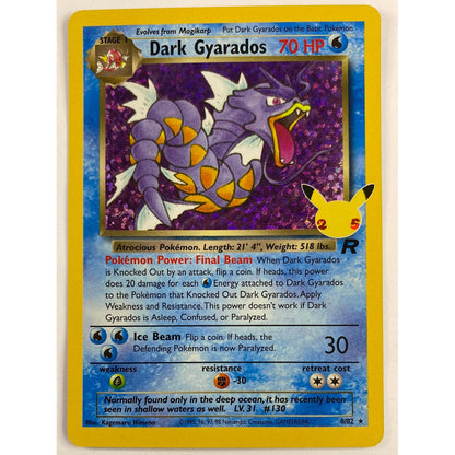 25th Anniversary Dark Gyarados Holo Rare 8/82