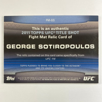 2011 Topps Title Shot George Sotiropoulos Mat Relic