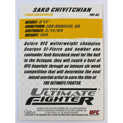 2010 Topps Sako Chivitchian Ultimate Fighter RC Auto /200