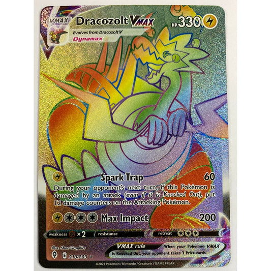 Dracozolt VMax Rainbow Rare 210/203