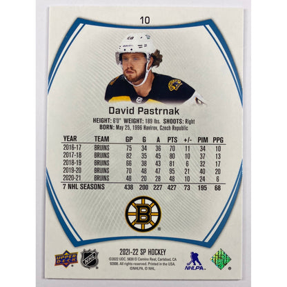 2021-22 SP David Pastrnak Blue Parallel