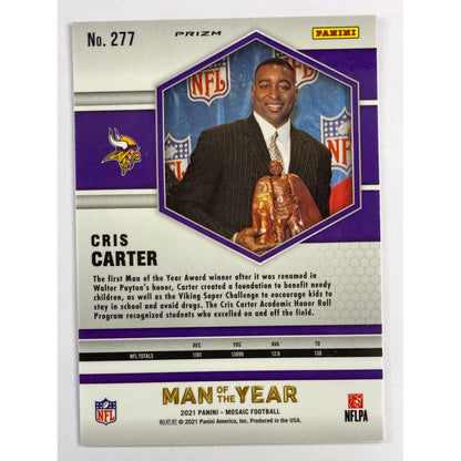 2021 Mosaic Cris Carter Man of the Year Orange Reactive Prizm