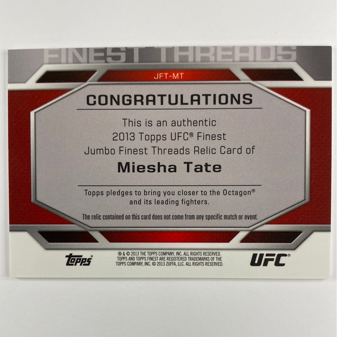 2013 Topps Finest Miesha Tate X-Fractor Fighter Worn Jumbo Relic /188