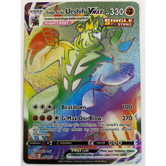 Single Strike Urshifu VMax Rainbow Rare 167/163