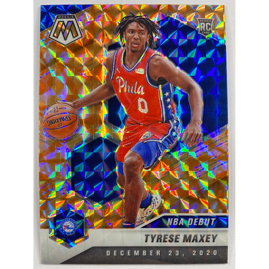 2020-21 Mosaic Tyrese Maxey Orange Reactive Prizm RC