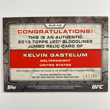 2013 Topps Bloodlines Kelvin Gastelum Jumbo Relic /88