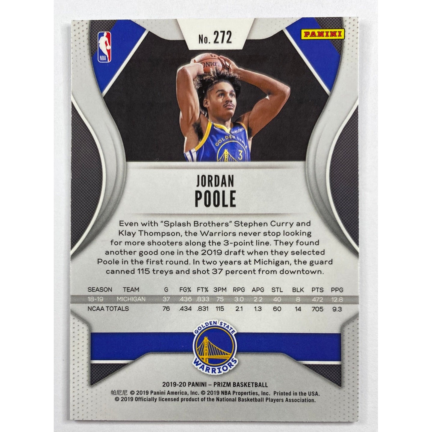 2019-20 Panini Prizm Jordan Poole RC