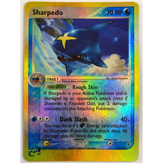 Sharpedo Reverse Holo Rare 22/109