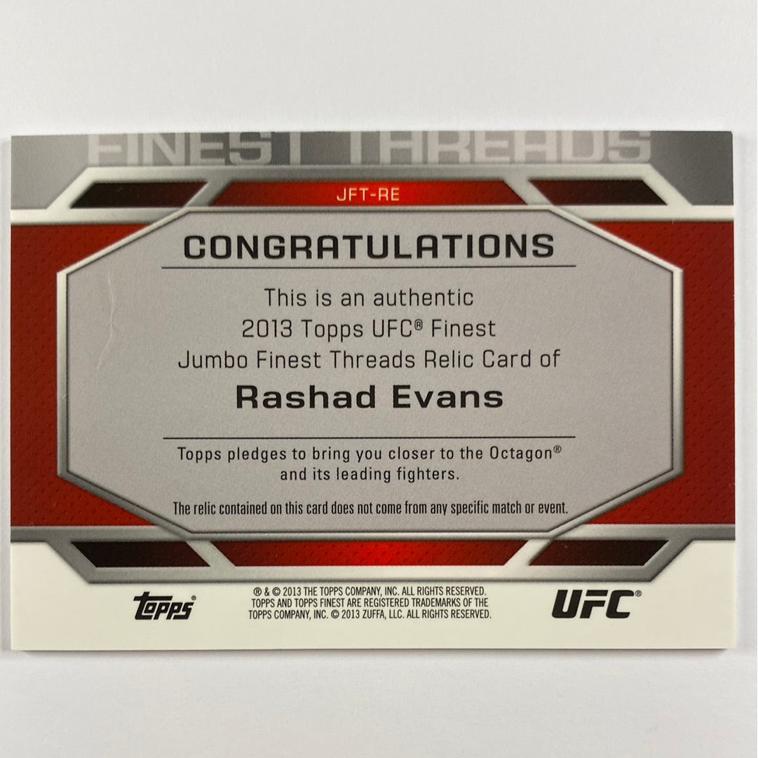 2013 Topps Finest “Sugar” Rashad Evans Jumbo Finest Threads X-Fractor 6/88