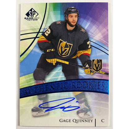 2020-21 SP Gage Quinney Blue Burst Authentic Rookies Auto