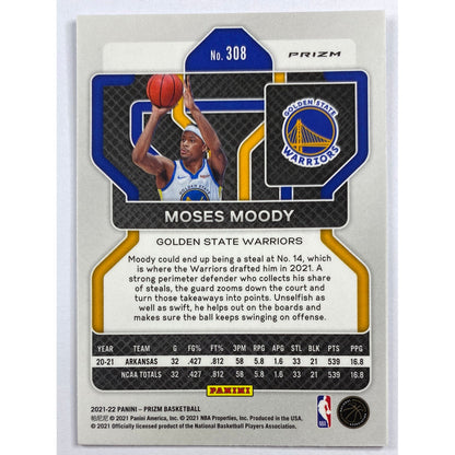 2021-22 Panini Prizm Moses Moody Cracked Ice Prizm RC