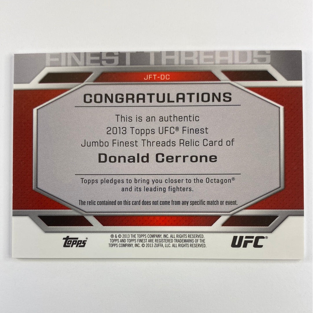 2013 Topps Finest Donald “Cowboy” Cerrone X-Fractor Fighter Worn Relic /188