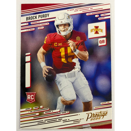 2022 Prestige Draft Picks Brock Purdy Bronze Foil RC