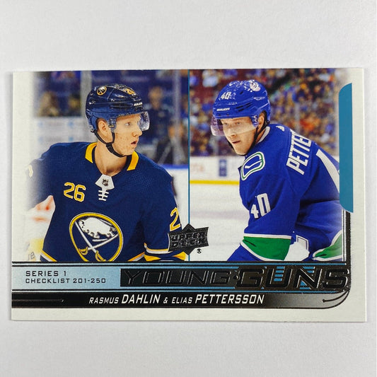 2018-19 Series 1 Rasmus Dahlin / Elias Pettersson Young Guns Checklist