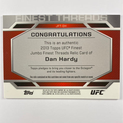 2013 Topps Finest Dan Hardy Jumbo Relic X-Fractor /88