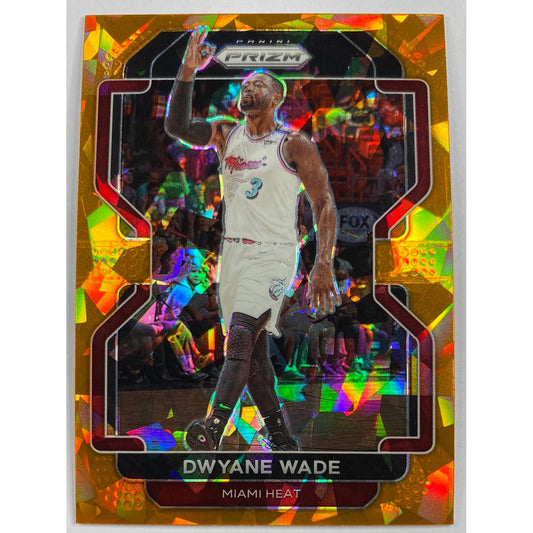 2021-22 Panini Prizm Dwayne Wade Orange Cracked Ice Prizm