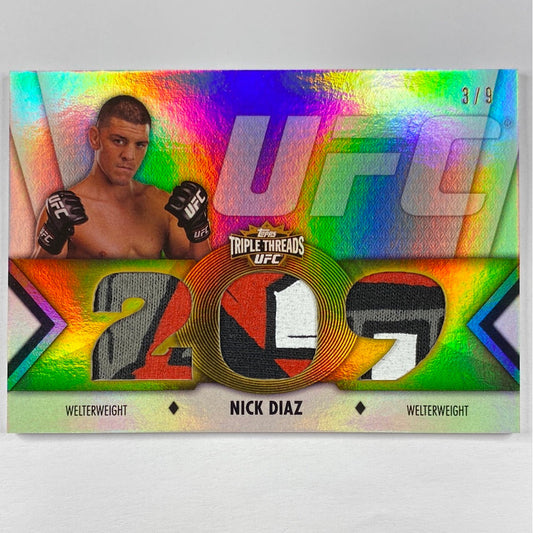 2013 Topps Knockout Nick Diaz Triple Threads “209” 3/9