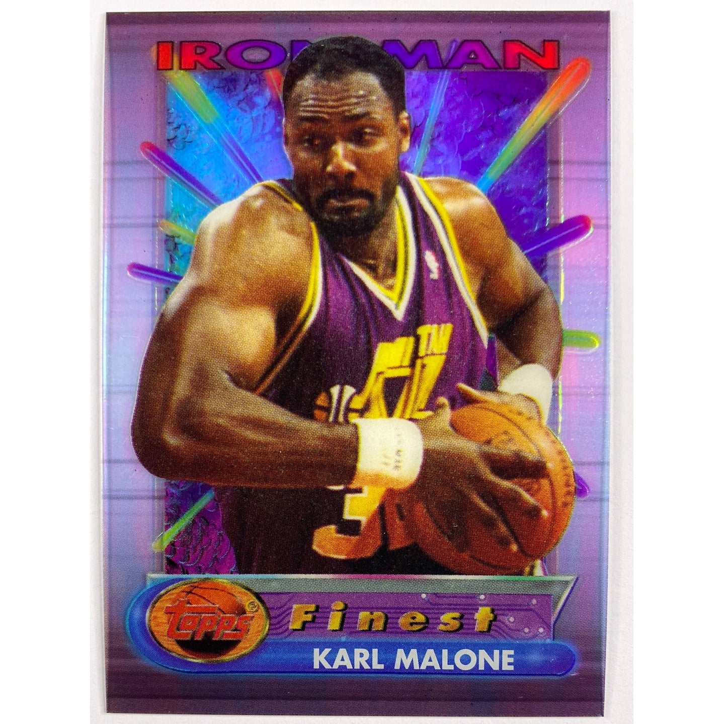 1994-95 Topps Finest Karl Malone Ironman Clear Cut Refractor