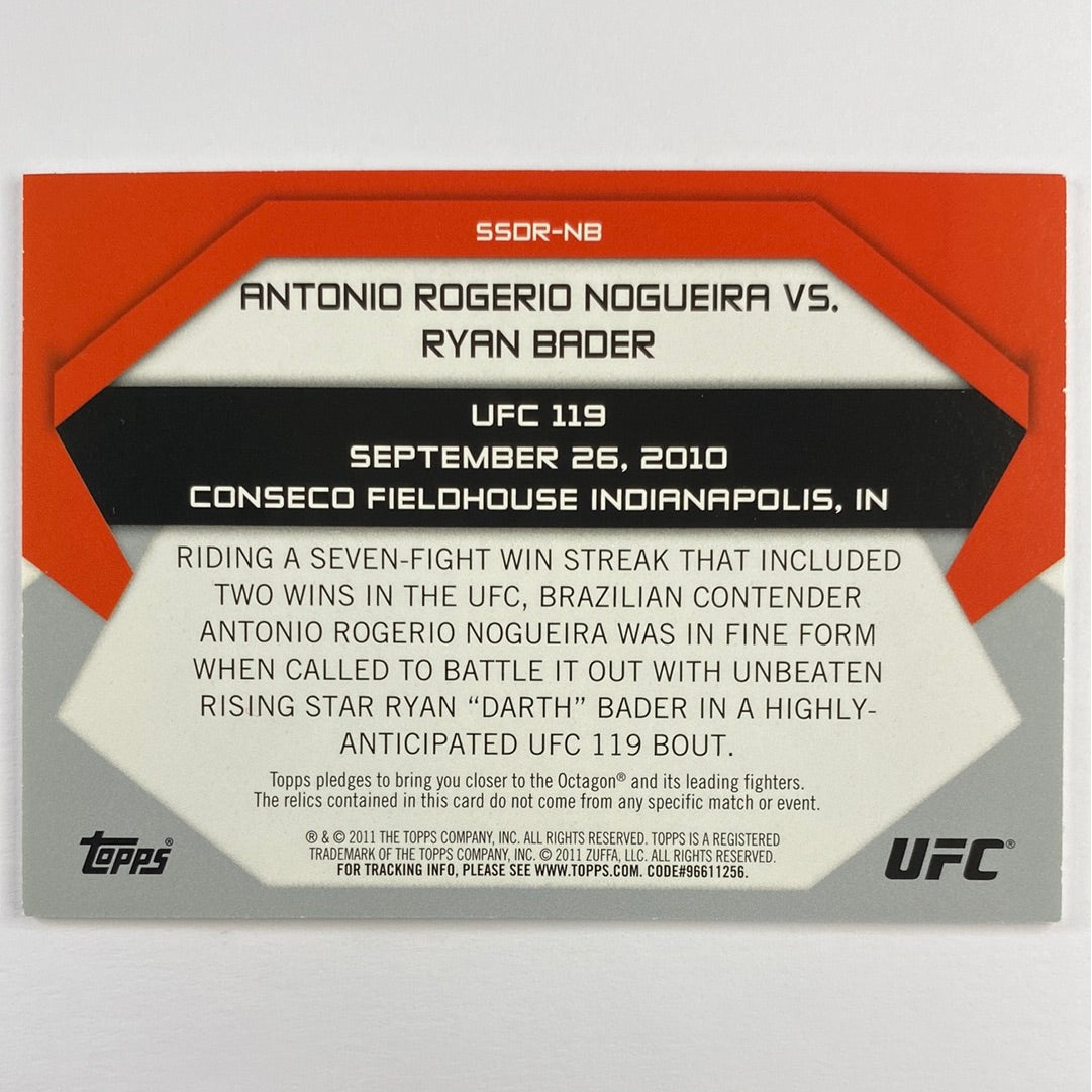 2011 Topps Showdown Shots Antonio Nogueira / Ryan Bader Dual Relic