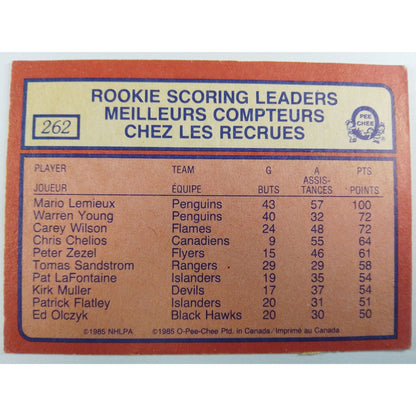 1984-85 Rookie Scoring Leaders Mario Lemieux