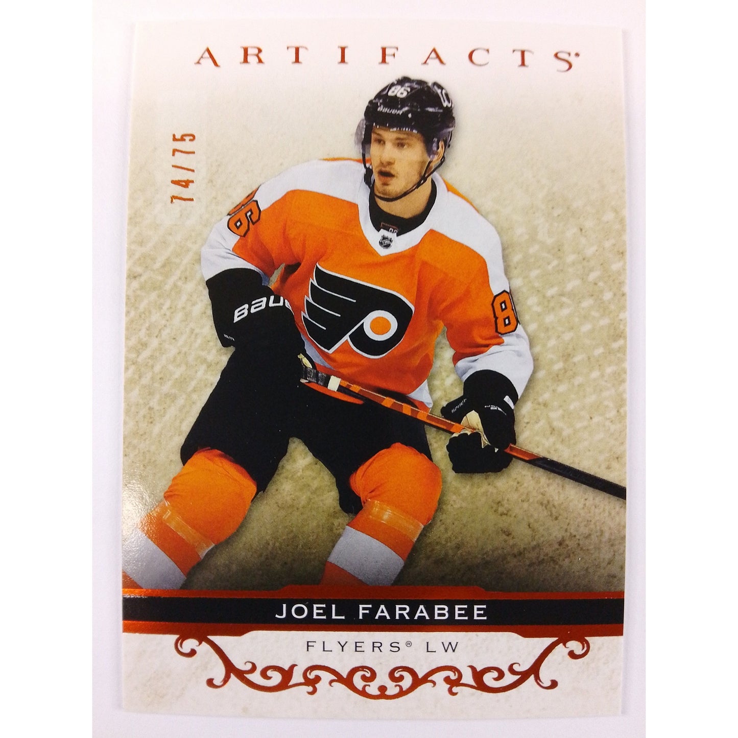 2021-22 Artifacts Joel Farabee Orange Foil /75