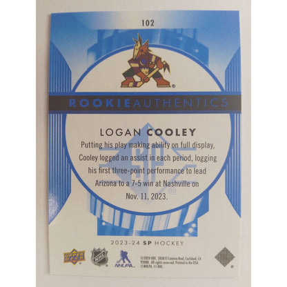 2023-24 SP Logan Cooley Rookie Authentics Blue