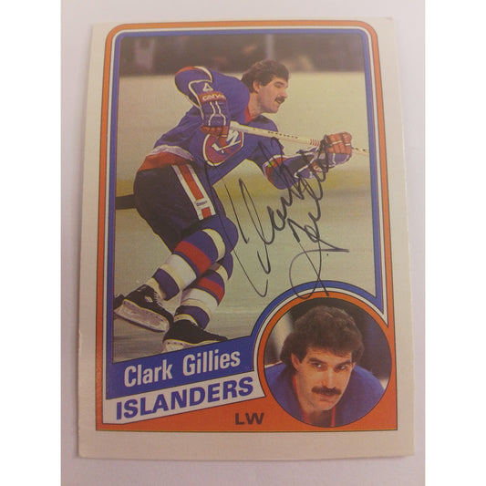 1984-85 O-Pee-Chee Clark Gillies In Person Auto
