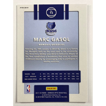 2017-18 Donruss Optic Marc Gasol Disco Prizm
