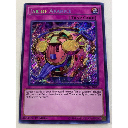Jar of Avarice Prismatic Secret Rare MP16-EN033