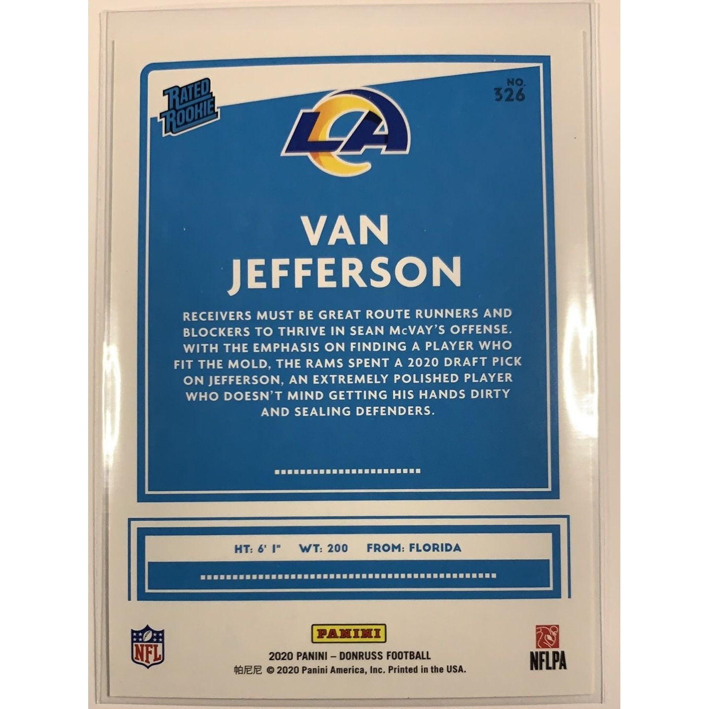  2020 Donruss Van Jefferson Rated Rookie  Local Legends Cards & Collectibles
