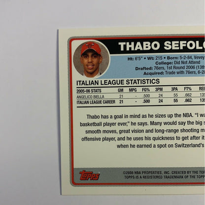 2006 Topps Thabo Sefolosha RC