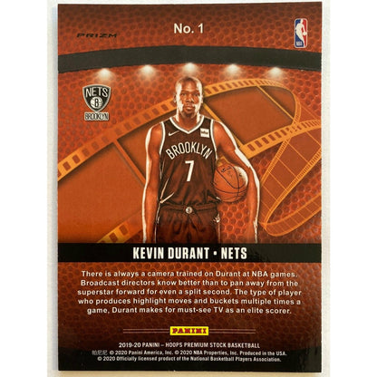 2019-20 Hoops Premium Stock Kevin Durant Lights Camera Action Prizm