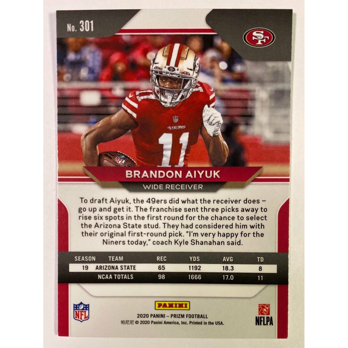 2020 Panini Prizm Brandon Aiyuk RC